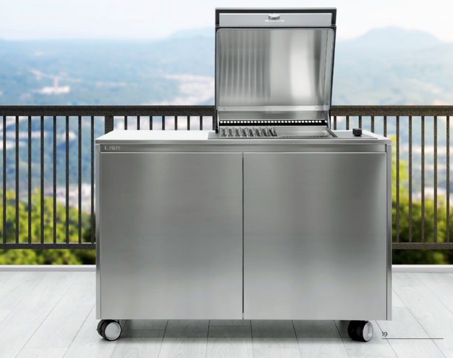 Giglio 120 Barbecue  Scotch Brite Stainless Steel with two Door and Top