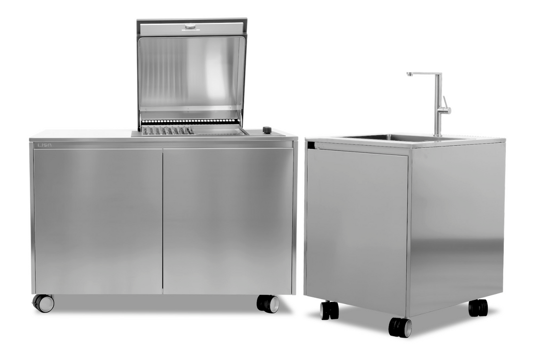 Giglio 120 Barbecue  Scotch Brite Stainless Steel with two Door and Top