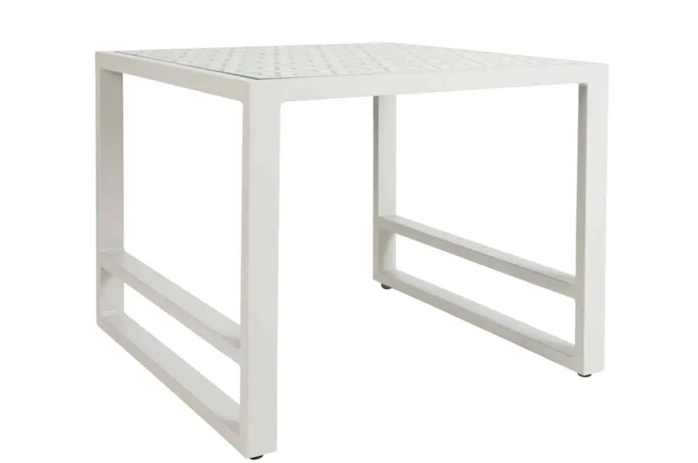Mambo Del Mar All Weather Side Table – White with Patterned Top MAM-02-SIT1-P-W