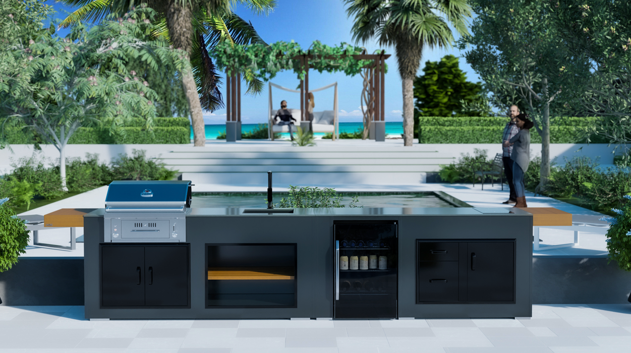 Outdoor Kitchen SunStone Gas Hybrid Single zone Grill + Premium Cover - 4M