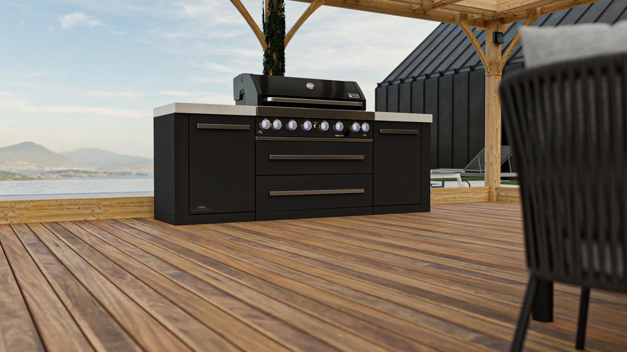 Mont Alpi Outdoor kitchen 805 Black Stainless Steel Island + Cover 2.4M