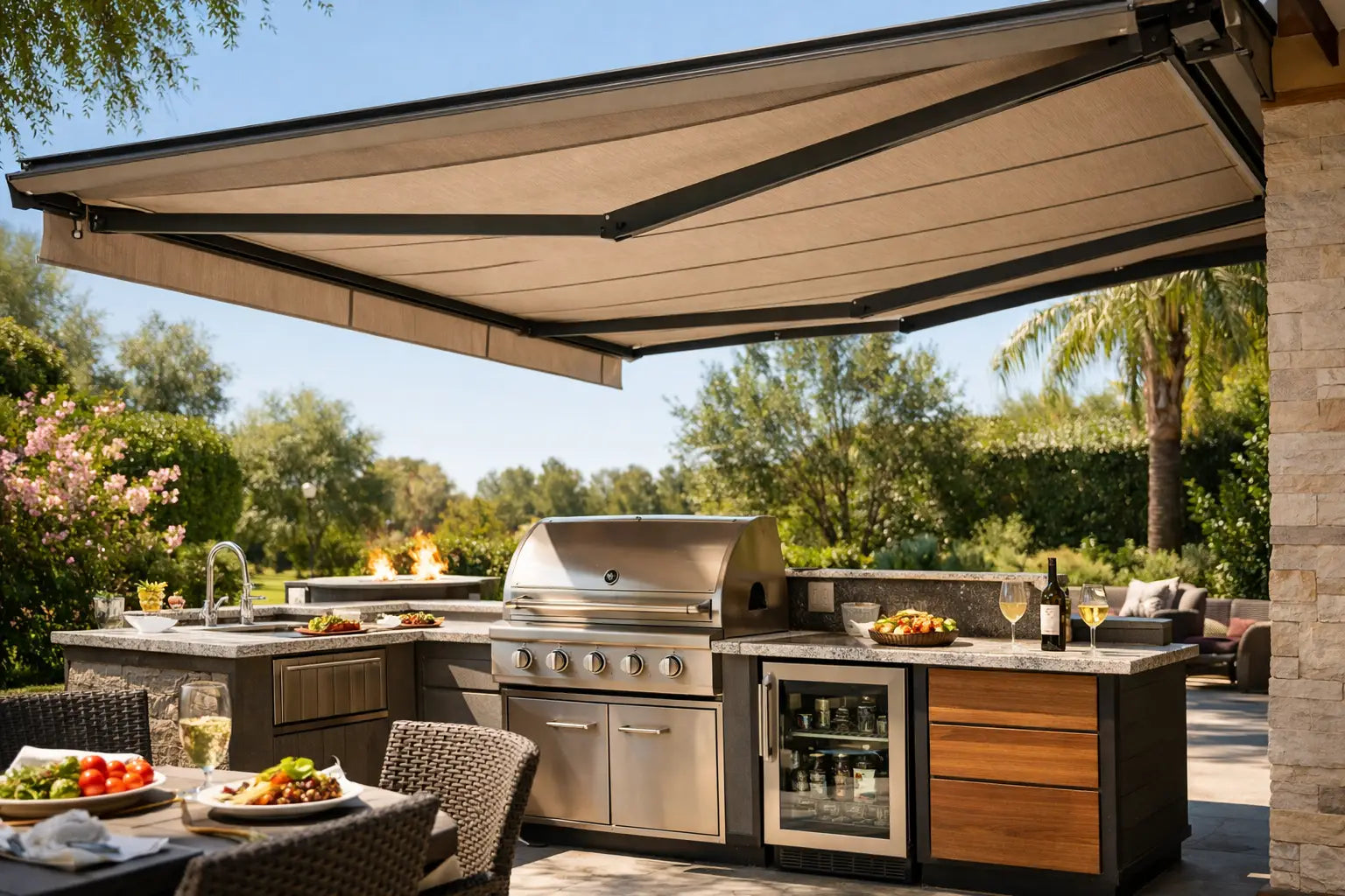 Choosing a Retractable Awning for Patio Kitchen