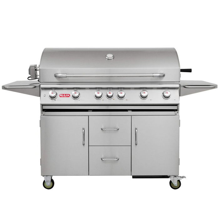 Bull Diablo 6 Burner Gas BBQ Grill - Cart Stainless Steel