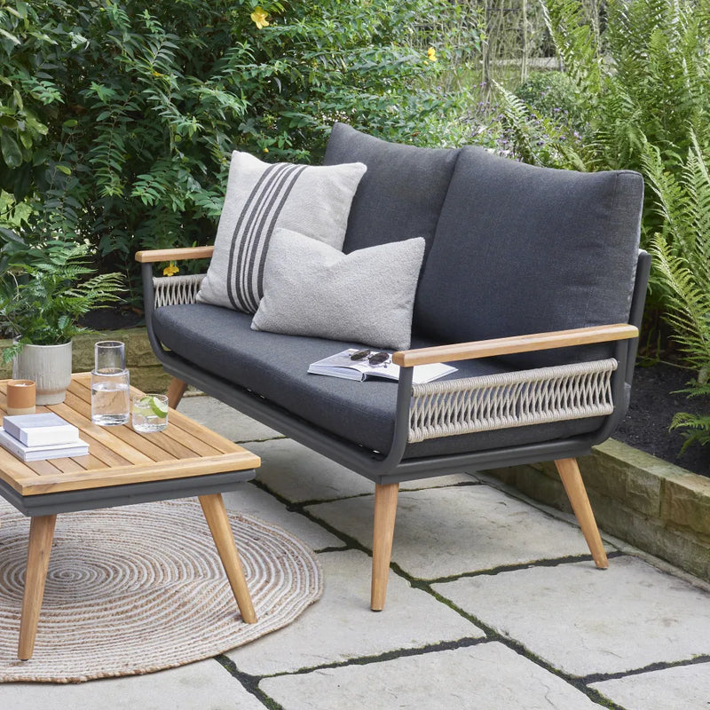 Kimora 4 Seat Lounge set with Grey Fabric Cushion