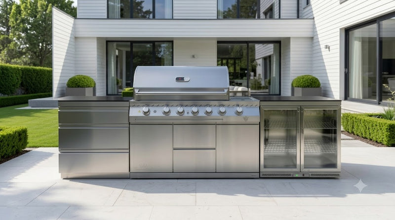 Whistler Outdoor Kitchen 6 Burner BBQ, Fridge and Triple Drawer | 2.9M