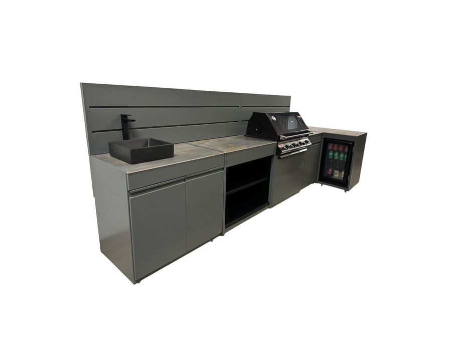 Vision Outdoor Kitchen L Shape Beefeater 4 Burner, Fridge and Sink