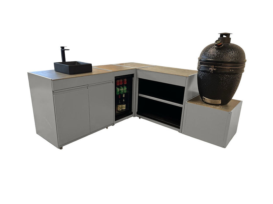 Vision Outdoor Kitchen Kamado, Fridge and Sink