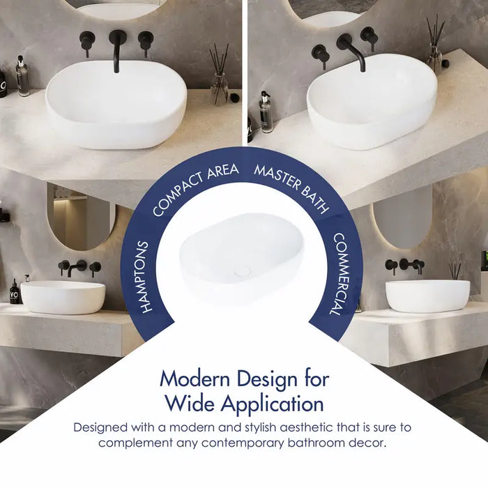 Sink Eridanus Modern White Ceramic Washbasin - Bowl Only