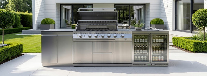 Whistler Outdoor Kitchen 6-Burner BBQ, Fridge, & Double Door Cabinet | 3M