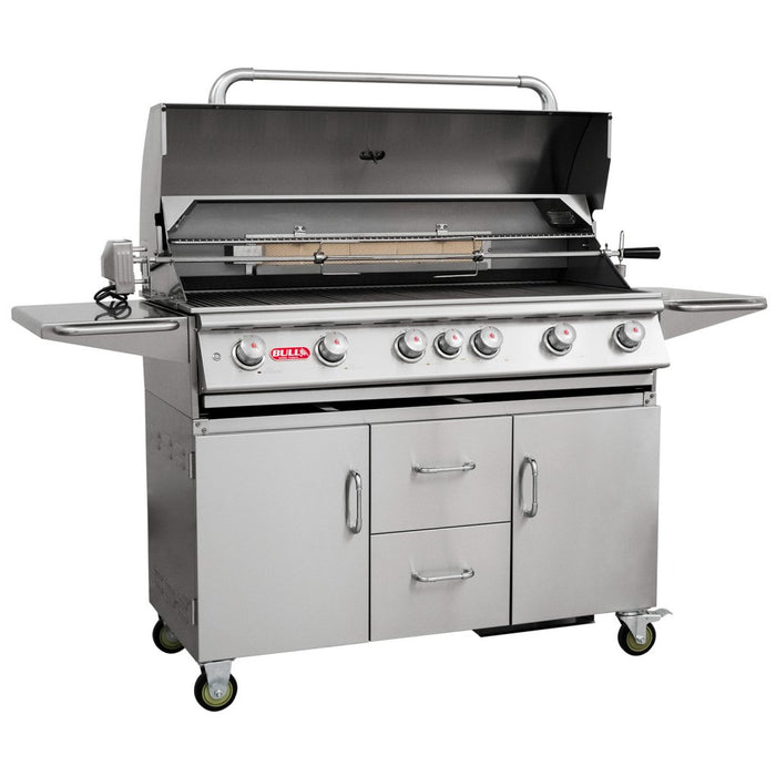 Bull Diablo 6 Burner Gas BBQ Grill - Cart Stainless Steel