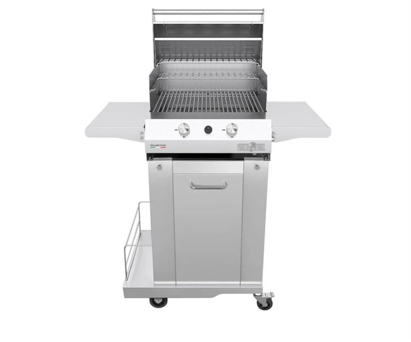 Barbecue Grill - Fry Top 500 High 2-burner , with Sunny High trolley & Round grills