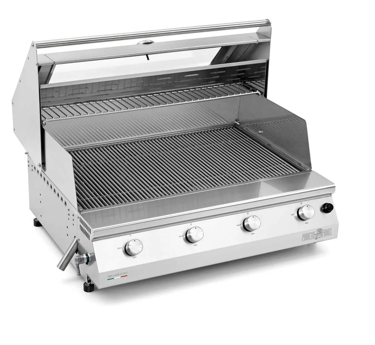 Pianeta Grill - Fry Top 750 4-burner gas barbecue with Sun Grill Compact trolley and Premium side burner