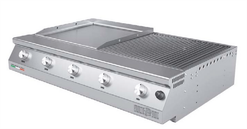 Barbecue Grill - Fry Top 1000 Professional 5 Burner Built-in  with and half Teppanyaki Plate