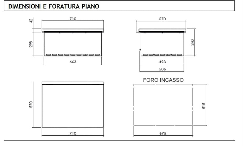 Barbecue Grill 2-burner gas built-in with teppanyaki plate