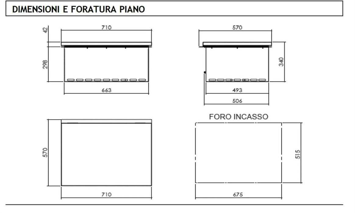 Pianeta Grill - 2-burner built-in gas barbecue, with round grills