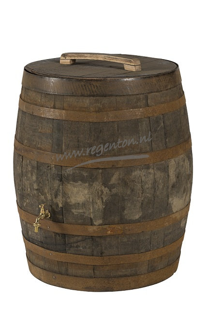 Whisky Oak Barrel 240 Liters Brushed with Loose Lid and Handle