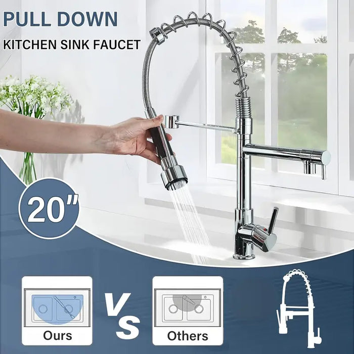 Tap Three-way Water, Pull-out Cold And Hot Water