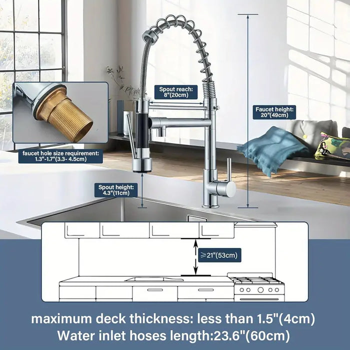 Tap Three-way Water, Pull-out Cold And Hot Water