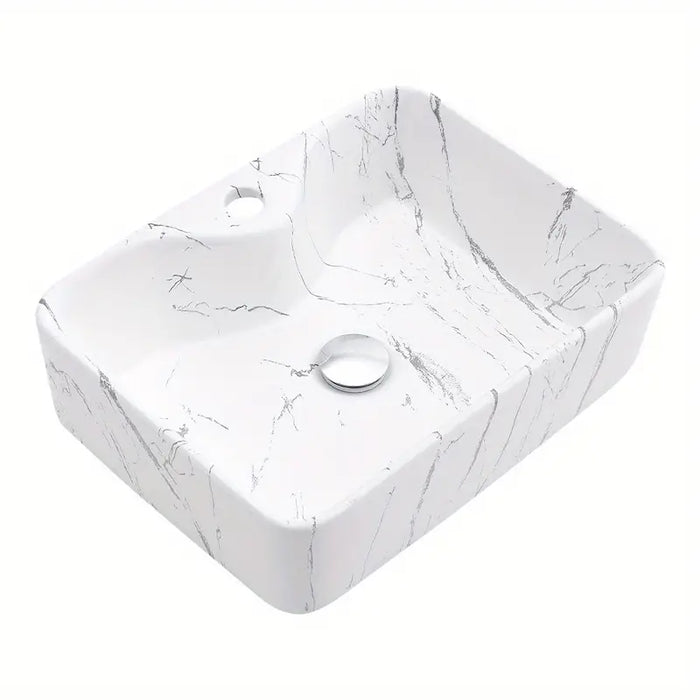 Sink Nordic White Rectangle Ceramic Countertop Basin