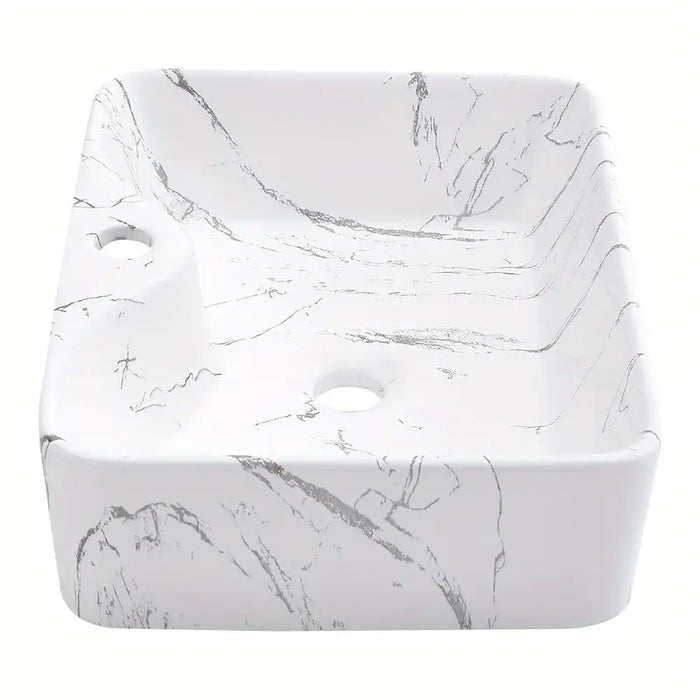 Sink Nordic White Rectangle Ceramic Countertop Basin