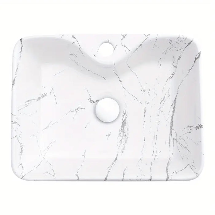 Sink Nordic White Rectangle Ceramic Countertop Basin