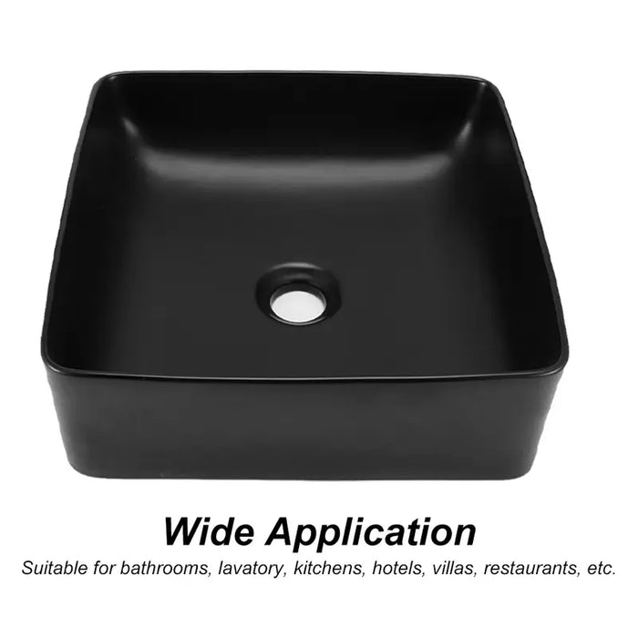 Sink Bathroom Vanity Ceramic Wash Basin- Black