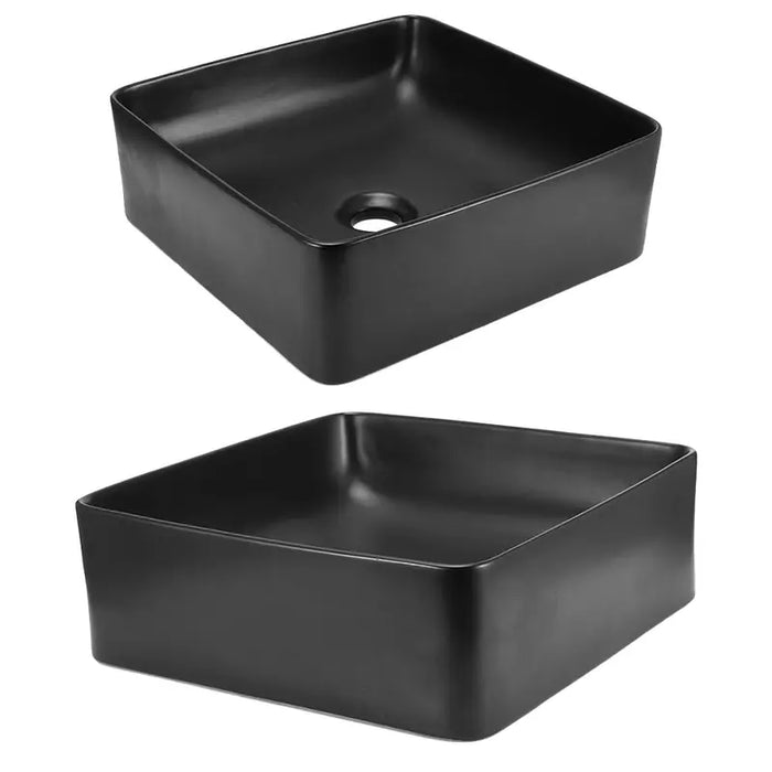 Sink Bathroom Vanity Ceramic Wash Basin- Black