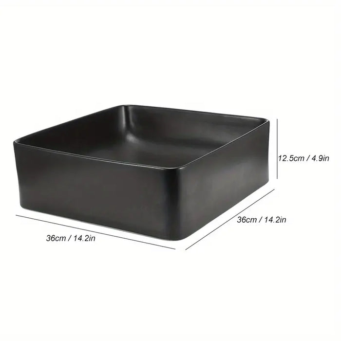 Sink Bathroom Vanity Ceramic Wash Basin- Black