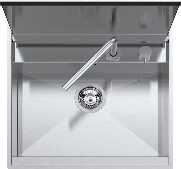 Barazza LAB COVER 316 Outdoor 1 bowl sink cm. 57x51 with lid + tap - satin stainless steel