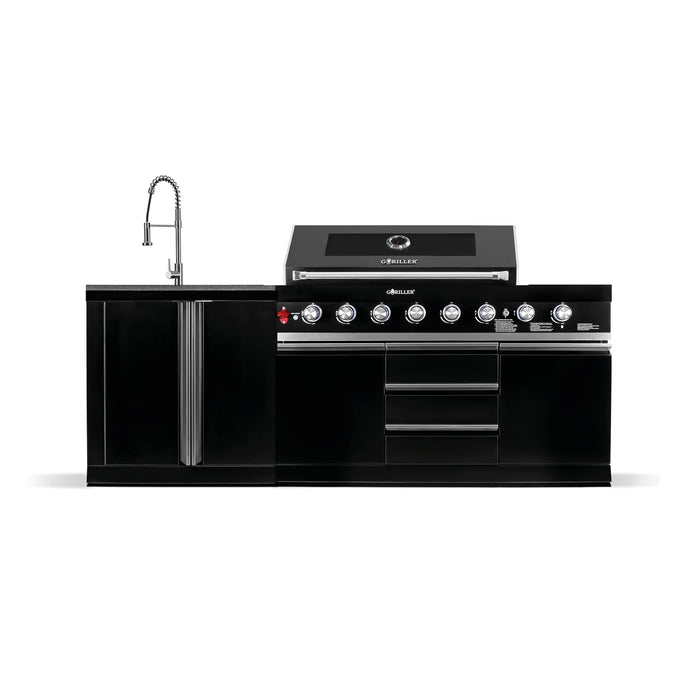 Goriller Outdoor Kitchen | 8-Burner Gas Grill, and Sink | 2.3m Compact Luxury Design