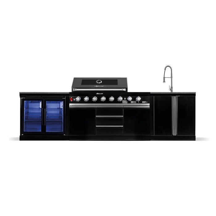 Goriller Outdoor Kitchen | 8-Burner Gas Grill, Double Door Fridge & Sink | 3.3m Compact Luxury Design