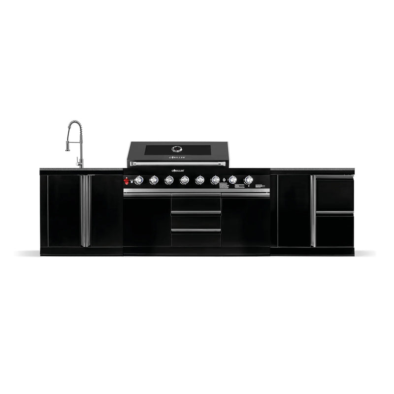 Goriller Outdoor Kitchen | 8-Burner Gas Grill, Sink WorkStation | 3.2m Compact Luxury Design
