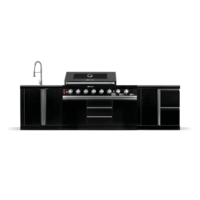 Goriller Outdoor Kitchen | 8-Burner Gas Grill, Sink WorkStation | 3.2m Compact Luxury Design