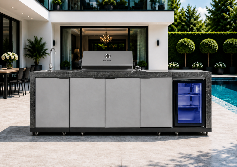 Goriller Outdoor Kitchen King | 5-Burner Gas Grill, Refrigerator & Sink | 2.7m