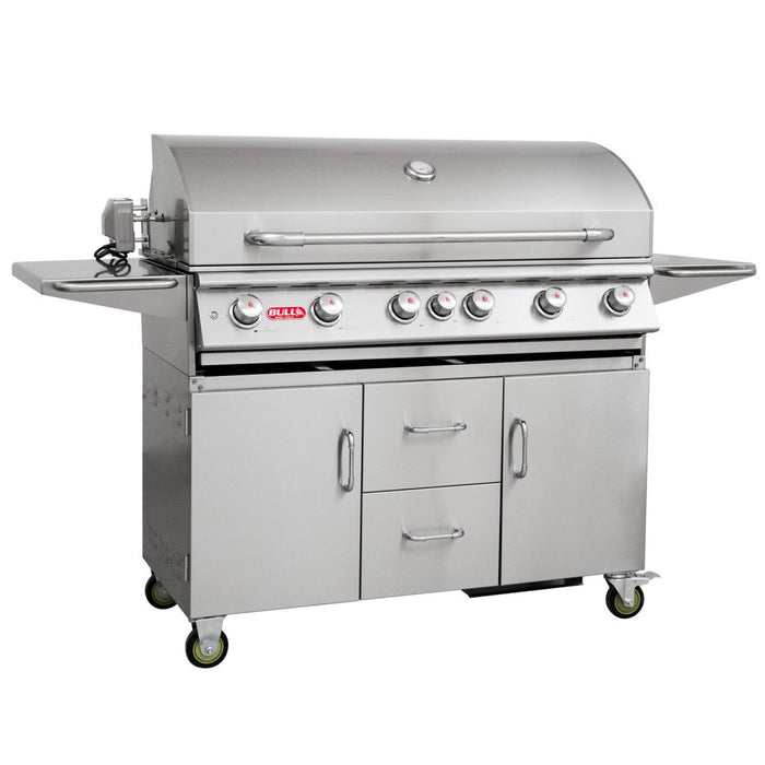 Bull Diablo 6 Burner Gas BBQ Grill - Cart Stainless Steel