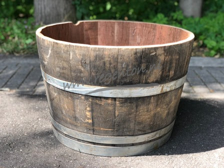 Flower Container Oak - Bulky 1/2 Wine Barrel of 225 L
