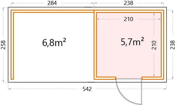 Telluria Eleganto 2424 Closed Metal Garden Lounge - Small (14 x 8.5 ft)