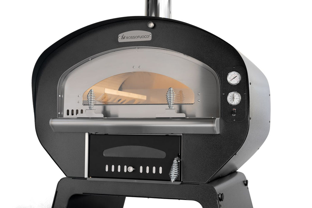 Rossofuoco CLESSIDRA Outdoor wood-fired oven 108 x 92 cm with direct/indirect combustion - black