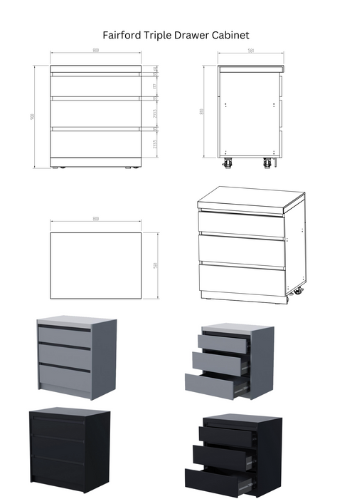 Whistler Fairford Black Outdoor Kitchen with Burford 5-Burner BBQ | 3.6M Full-Length