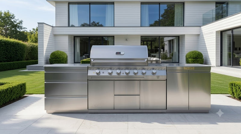 Whistler Outdoor Kitchen 6 Burner BBQ, Double Doors and Triple Drawer | 3.1M