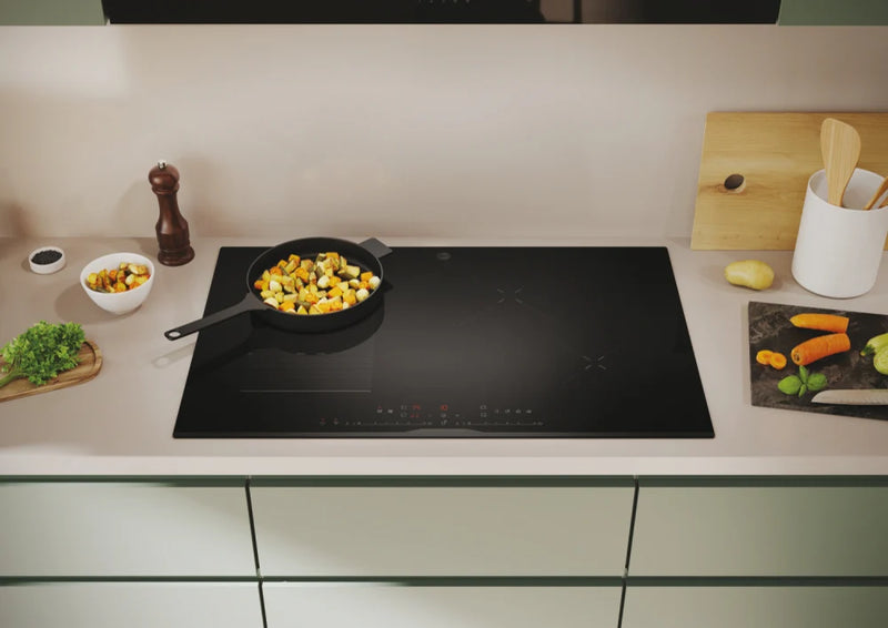 Hoover HIF84DCS 80cm Wi-Fi Induction Hob, 1 Flexi + 2 zones, dual slide controls, Black Glass