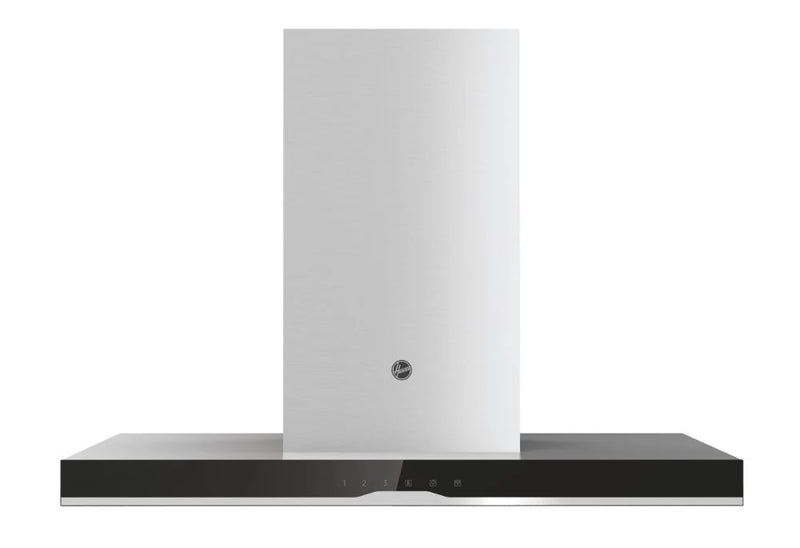Hoover HTSI9CBK5XWIFI 90cm Island Cooker hood in stainless steel & Black glass trim