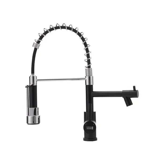 Tap Three-way Water, Pull-out Cold And Hot Water-Black