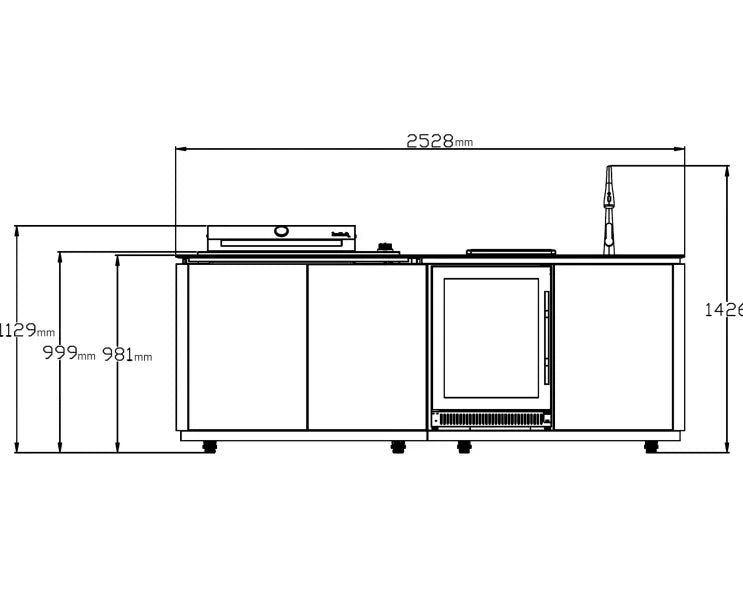 Buschbeck Derby Outdoor Kitchen – White Marbled Ceramic Finish 2.6M