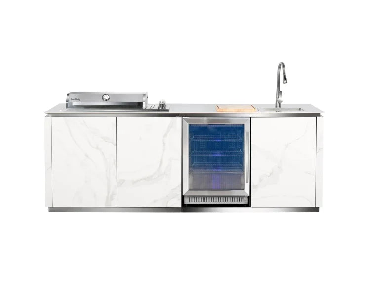 Buschbeck Derby Outdoor Kitchen – White Marbled Ceramic Finish 2.6M