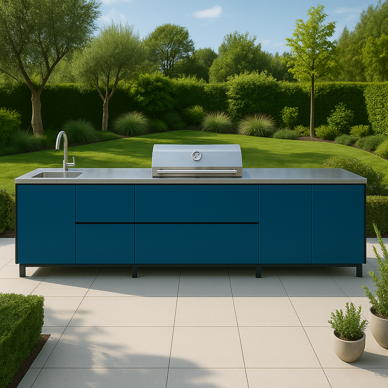 Hoppilif Outdoor Kitchen | BeefEater Proline & Sink – Olive Green (3.6m)
