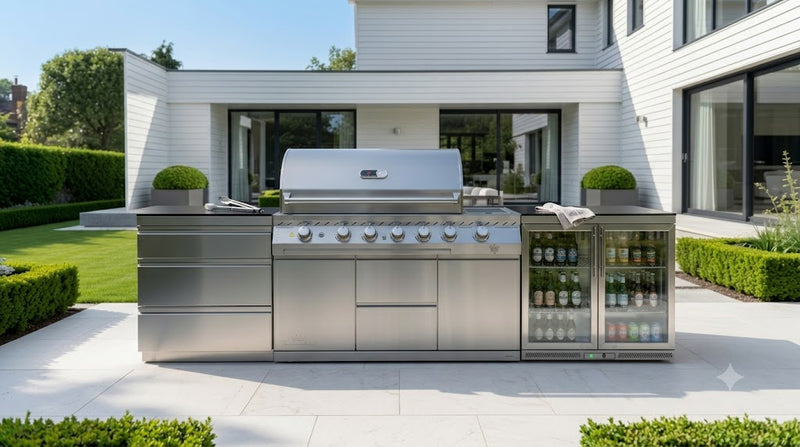 Whistler Outdoor Kitchen 6 Burner BBQ, Fridge and Triple Drawer | 2.9M