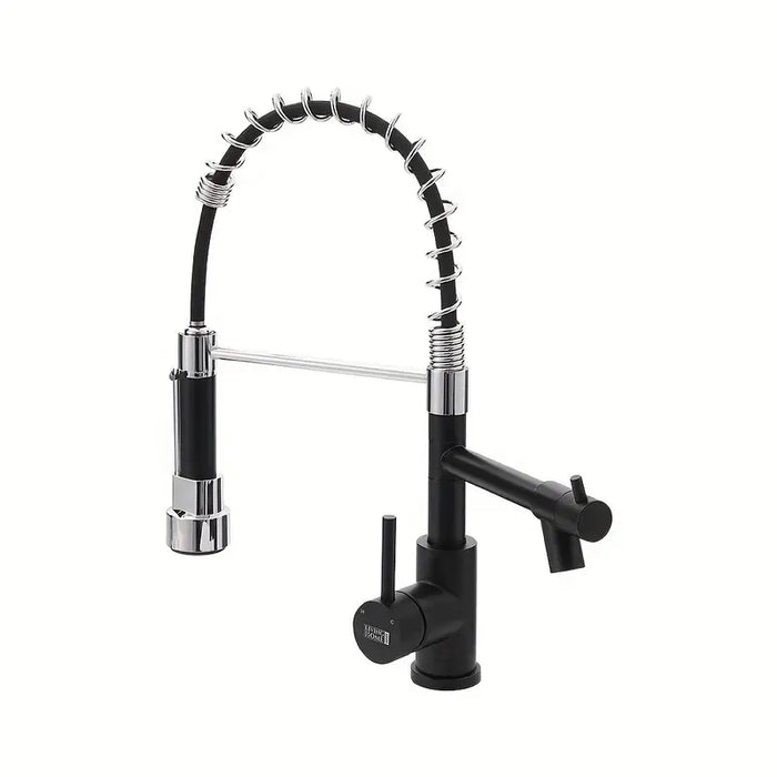 Tap Three-way Water, Pull-out Cold And Hot Water-Black