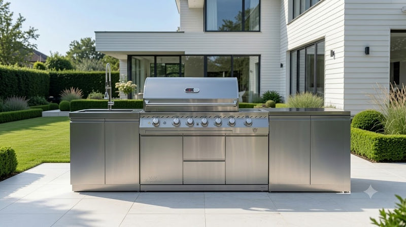 Whistler Outdoor Kitchen 6 Burner BBQ, Double Doors and Sink | 3.1M