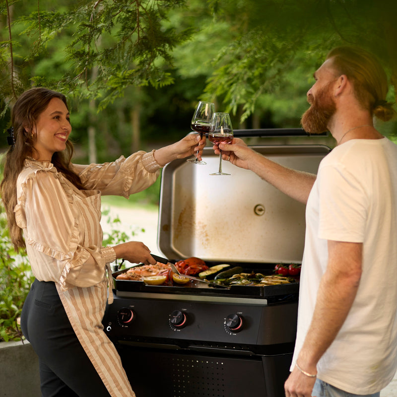 Cozze 3 Burner Plancha 800 Gas BBQ and Cart